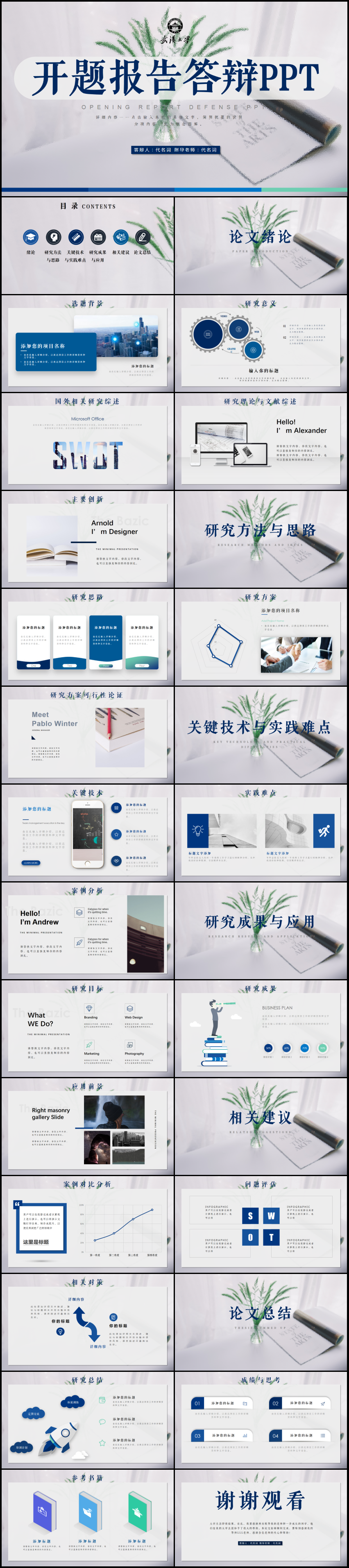 藍(lán)色專業(yè)穩(wěn)重畢業(yè)論文答辯PPT模板