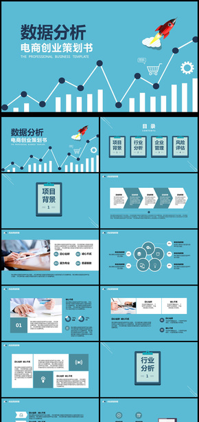 數(shù)據(jù)分析電商創(chuàng)業(yè)策劃書通用PPT動(dòng)態(tài)模板