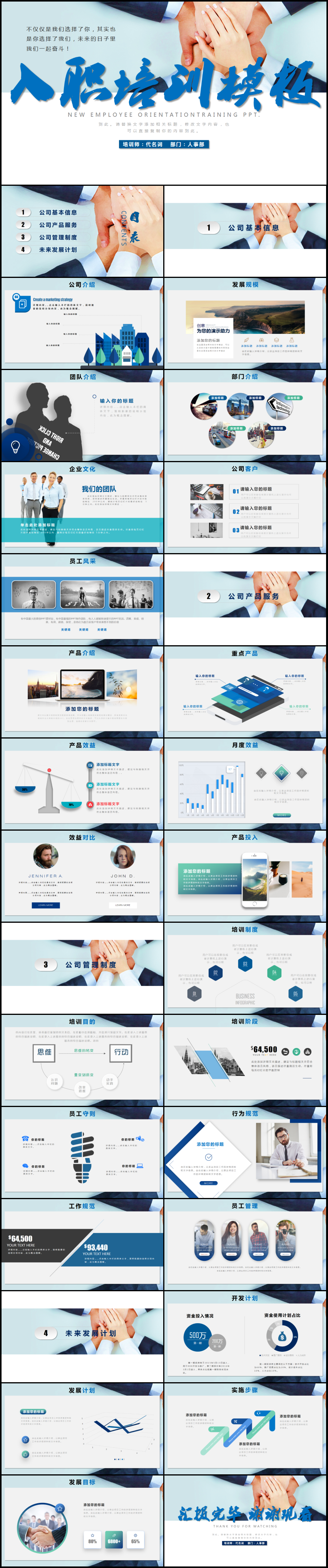企業(yè)員工入職培訓通用手冊PPT模板