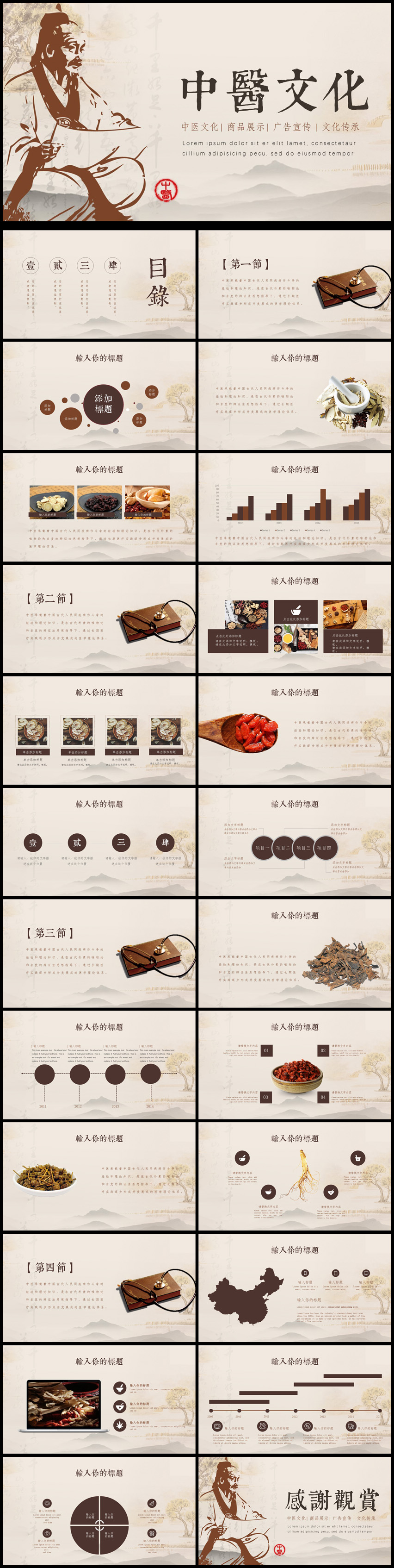 復(fù)古中醫(yī)文化工作匯報動態(tài)PPT模板