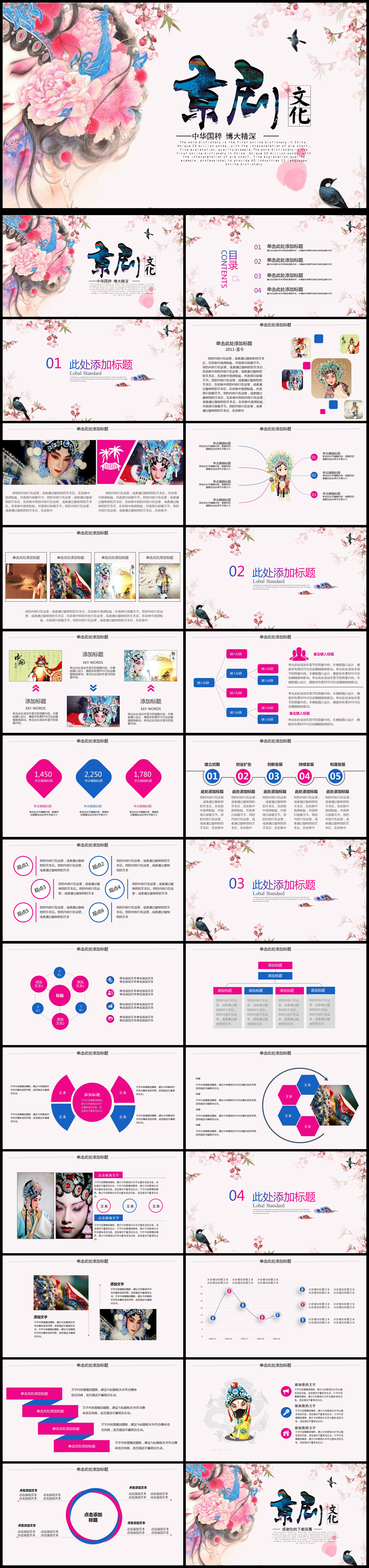 簡約京劇文化通用PPT動態(tài)模板