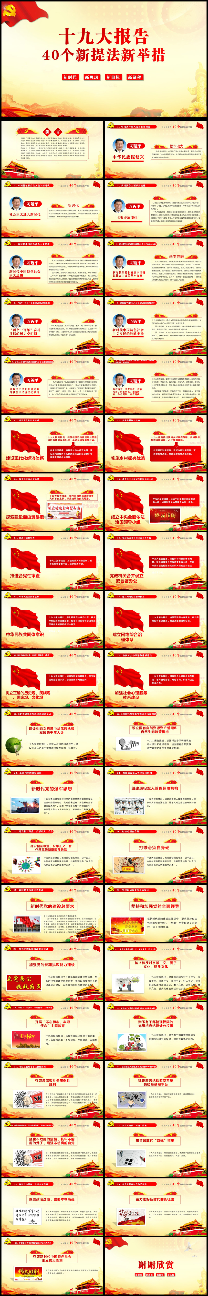 全面解讀40個(gè)新提法新舉措十九大PPT動(dòng)態(tài)模板