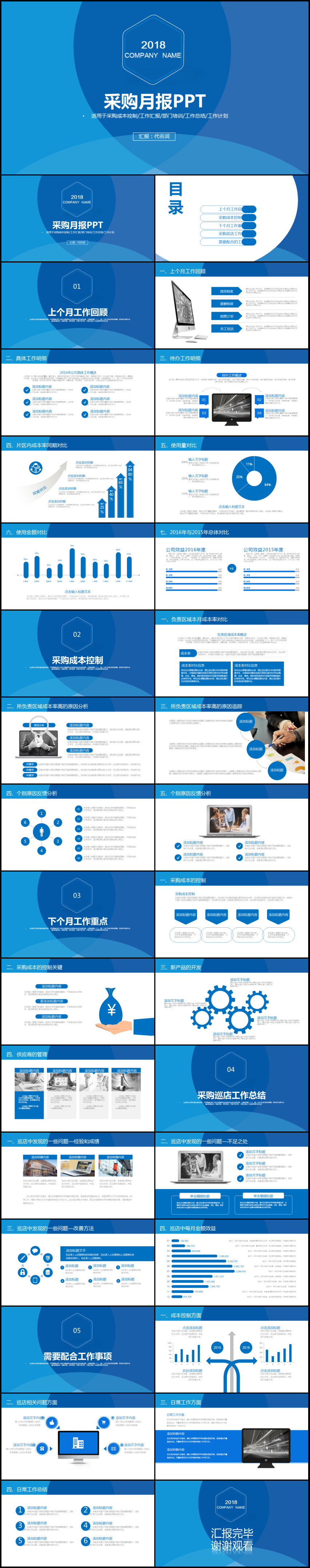 2018年终总结工作汇报工作总结通用ppt模板