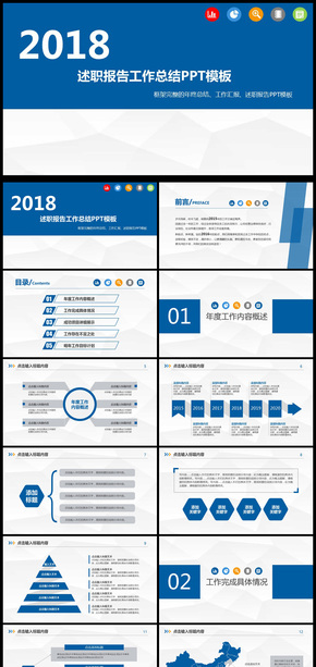 2018年述職報告暨工作總結(jié)匯報PPT模板