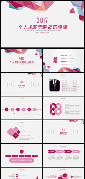嚴(yán)謹(jǐn)個人求職競聘簡歷通用PPT模版