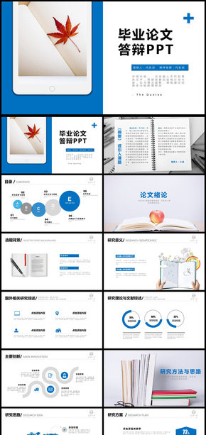 嚴謹藍色開題報告畢業(yè)論文答辯PPT模板