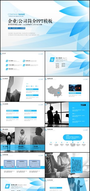 實用藍色企業(yè)宣傳企業(yè)簡介公司簡介PPT模板