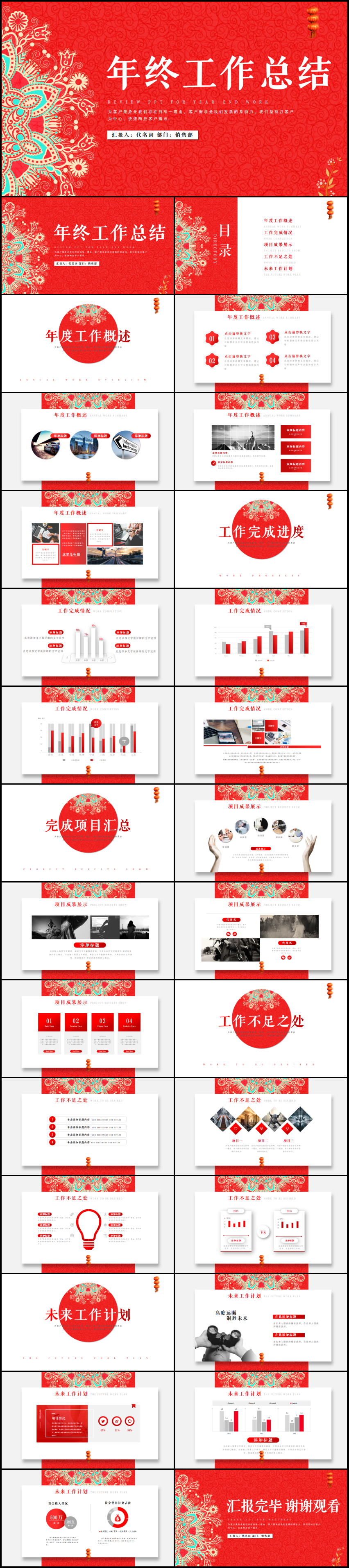 年終工作總結(jié)匯報告新年計劃PPT模板