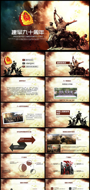 建軍九十周年通用PPT動(dòng)態(tài)模板