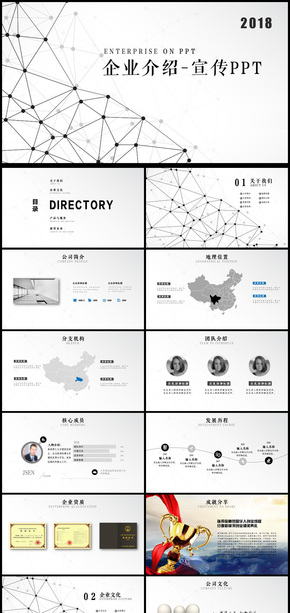 黑白灰企業(yè)宣傳企業(yè)介紹公司簡(jiǎn)介PPT模板