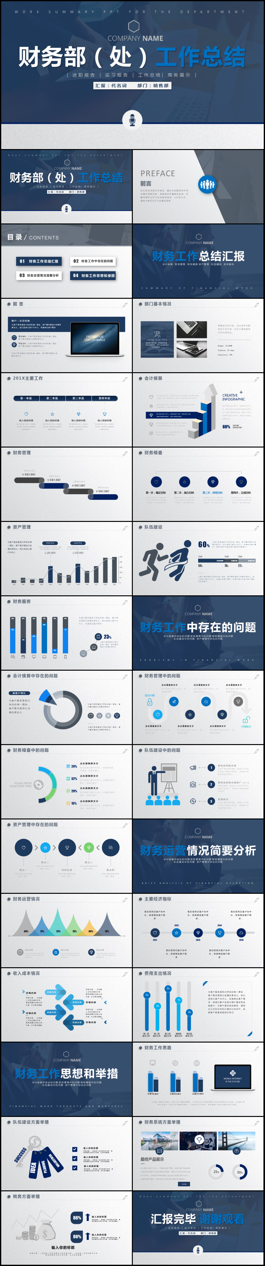 2018年大气财务部工作汇报年终总结通用ppt模板