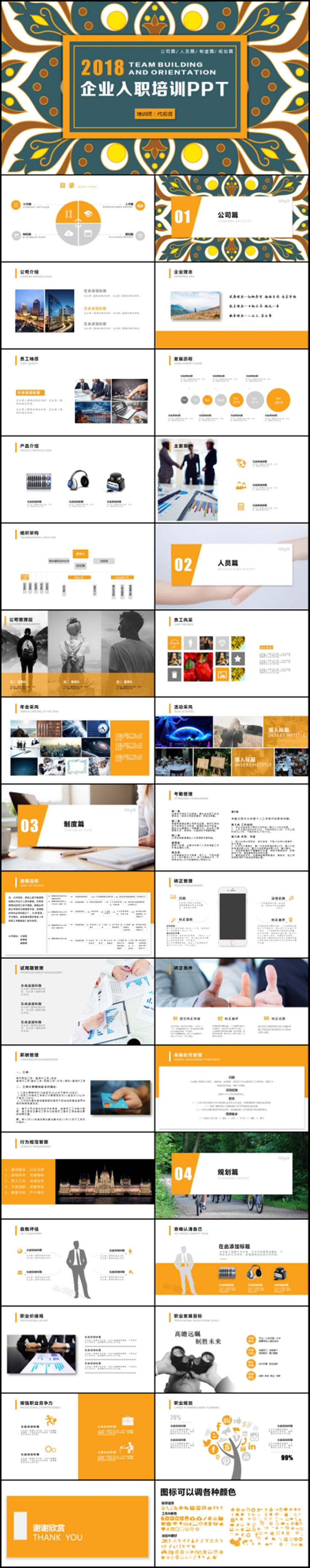 簡約公司章程新員工入職培訓禮儀培訓PPT模板