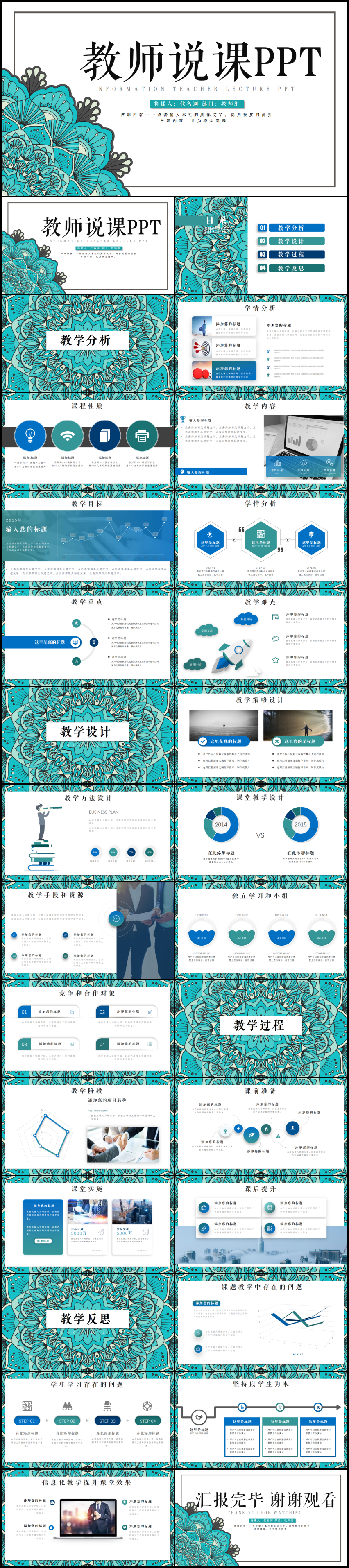 學(xué)校教師工作匯報(bào)教育培訓(xùn)說課PPT模板