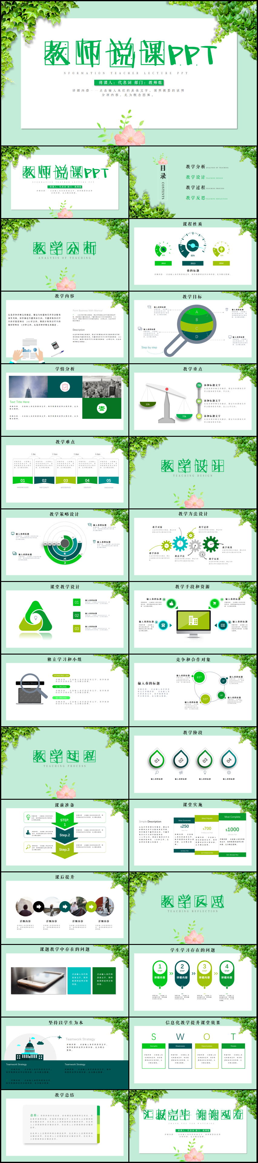 完整信息化教學(xué)設(shè)計教師說課PPT模板