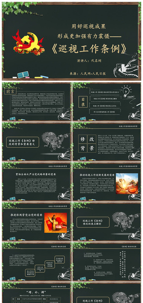 2018年黨政視察工作條例通用PPT動態(tài)模板
