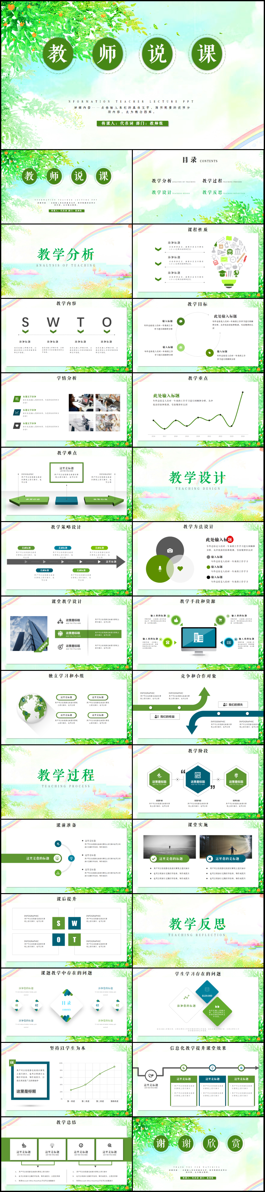 簡(jiǎn)約教師說課公開課PPT模板
