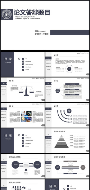 框架完整的論文答辯課題匯報(bào)通用PPT動(dòng)態(tài)模板