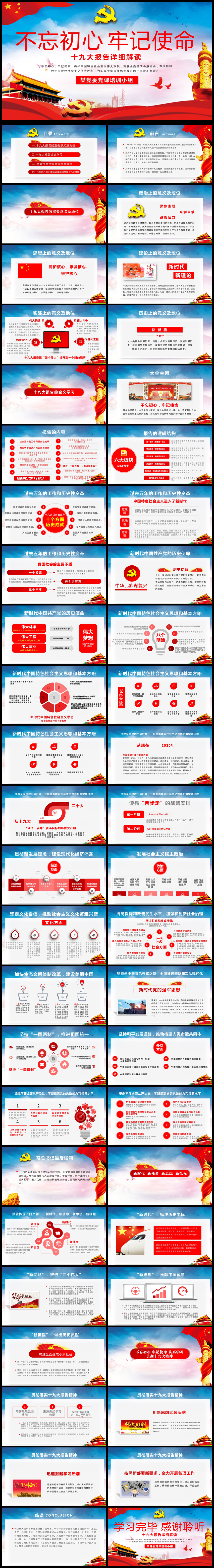 不忘初心牢記使命內(nèi)容解讀PPT模板