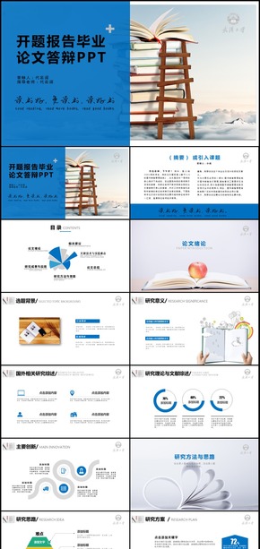 實(shí)用型開題報(bào)告畢業(yè)論文答辯PPT模板