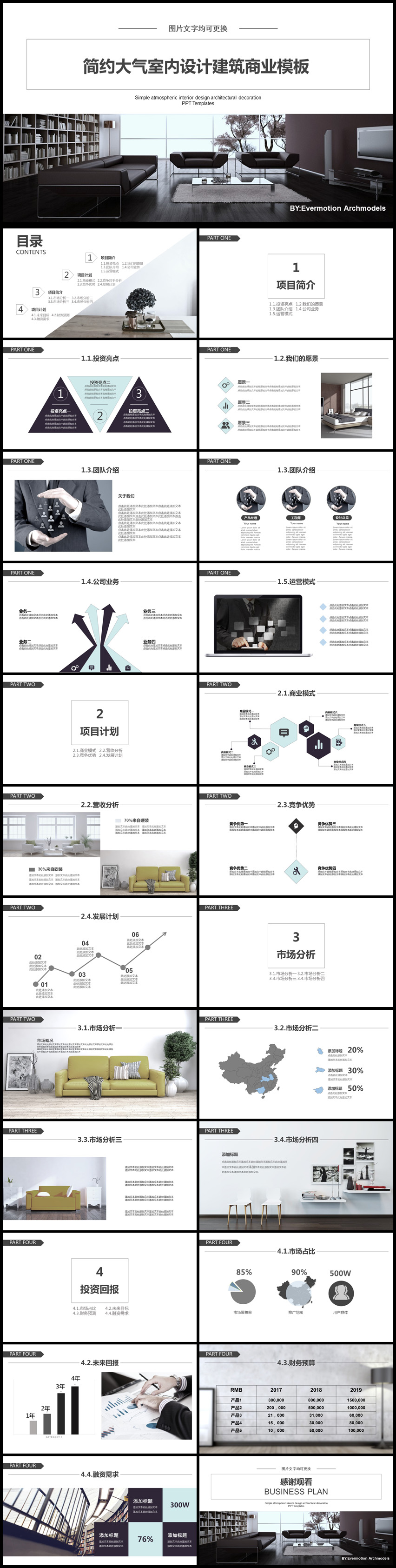 2018年簡約大氣室內(nèi)設(shè)計(jì)建筑商務(wù)通用PPT模板