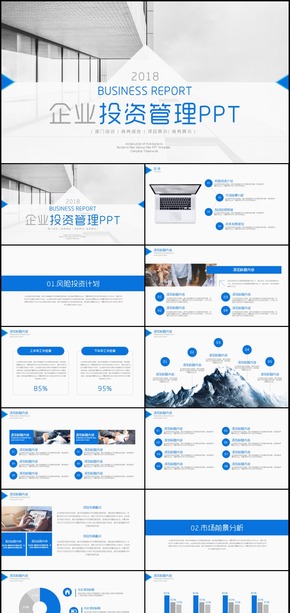 2018年藍(lán)色企業(yè)風(fēng)險(xiǎn)投資管理通用PPT模板