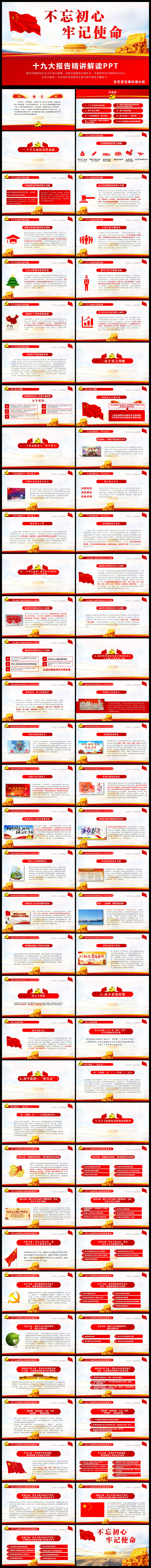 不忘初心牢記使命聚焦十九大PPT課件學(xué)習(xí)模板