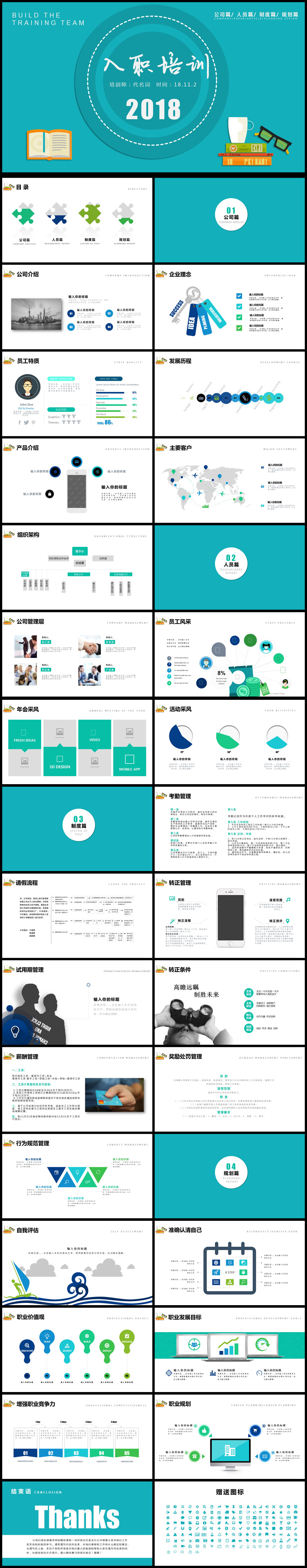 公司企業(yè)單位新員工入職培訓(xùn)手冊(cè)PPT通用模板