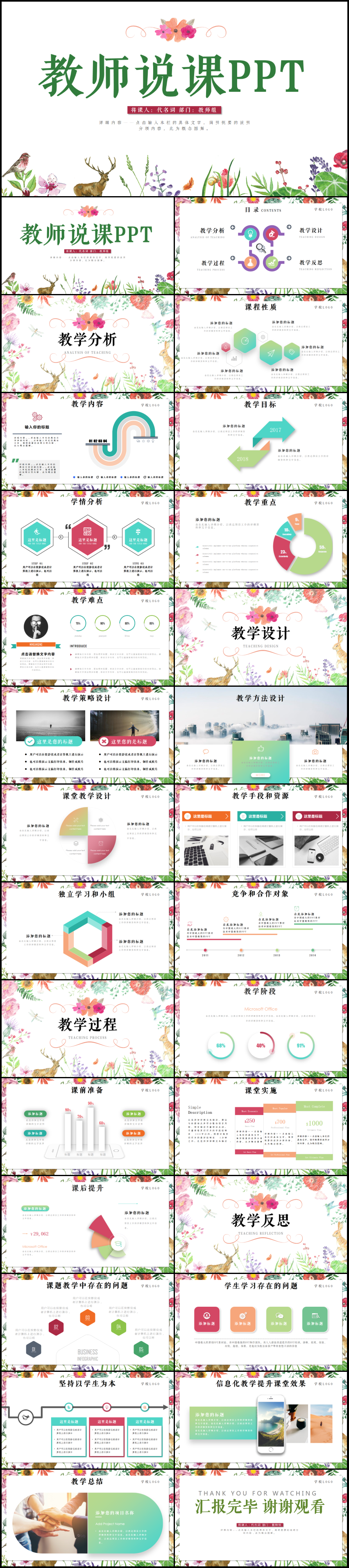 課程設計教師說課PPT模板