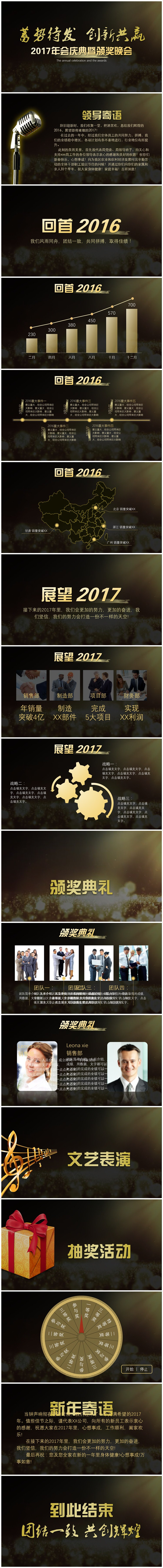 2017年黑金質(zhì)感年會(huì)盛典暨頒獎(jiǎng)晚會(huì)PPT模板