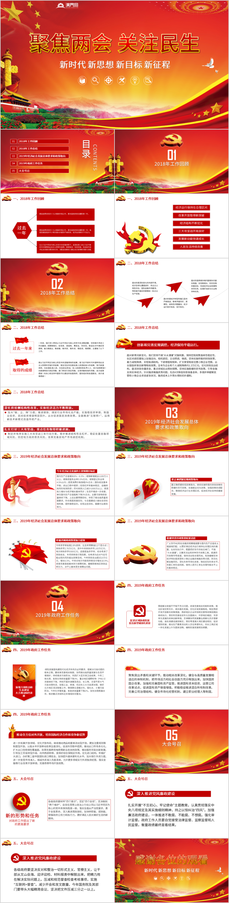 2019全國兩會(huì)精神解讀PPT關(guān)注民生聚焦兩會(huì)