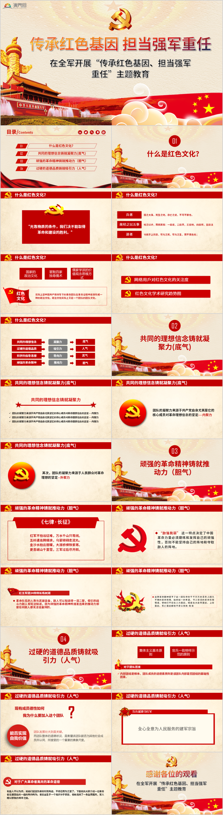 傳承紅色基因擔(dān)當(dāng)強(qiáng)軍重任軍隊(duì)學(xué)習(xí)PPT