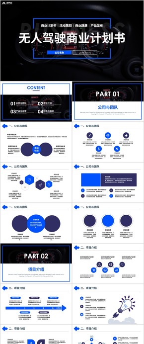 無人駕駛無人車商業(yè)計劃書工作總結(jié)PPT模板