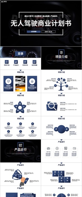 無(wú)人駕駛無(wú)人車商業(yè)計(jì)劃書(shū)工作總結(jié)PPT模板