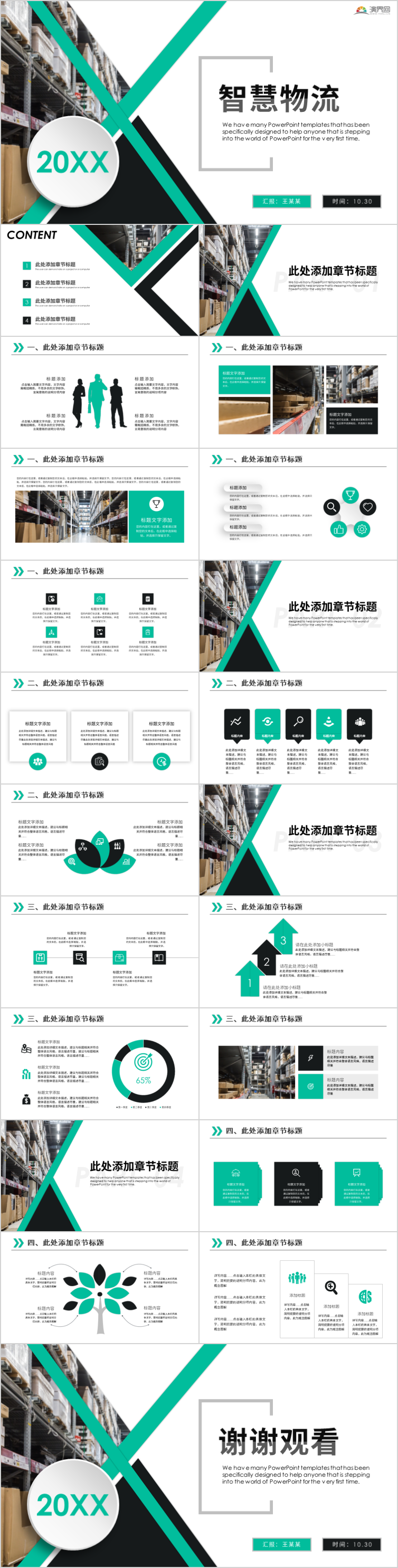 現(xiàn)代物流網(wǎng)智慧物流交通物流運輸PPT模板