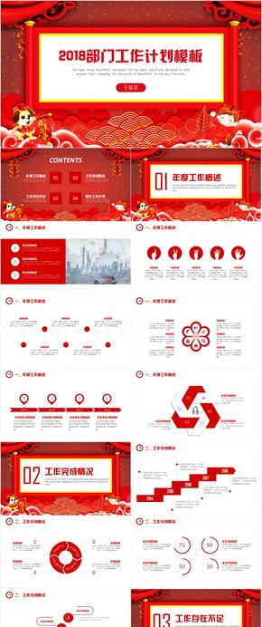 2018狗年企事業(yè)單位工作總結(jié)2018工作計(jì)劃匯報(bào)PPT模板