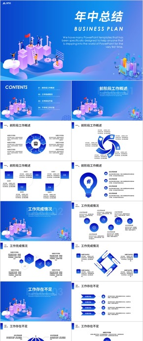 年中總結 工作總結 工作匯報 年終總結 年中匯報 工作計劃 ppt模板