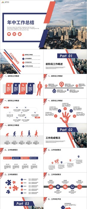 年中總結(jié) 工作總結(jié) 工作匯報 年終總結(jié) 年中匯報 工作計劃 ppt模板