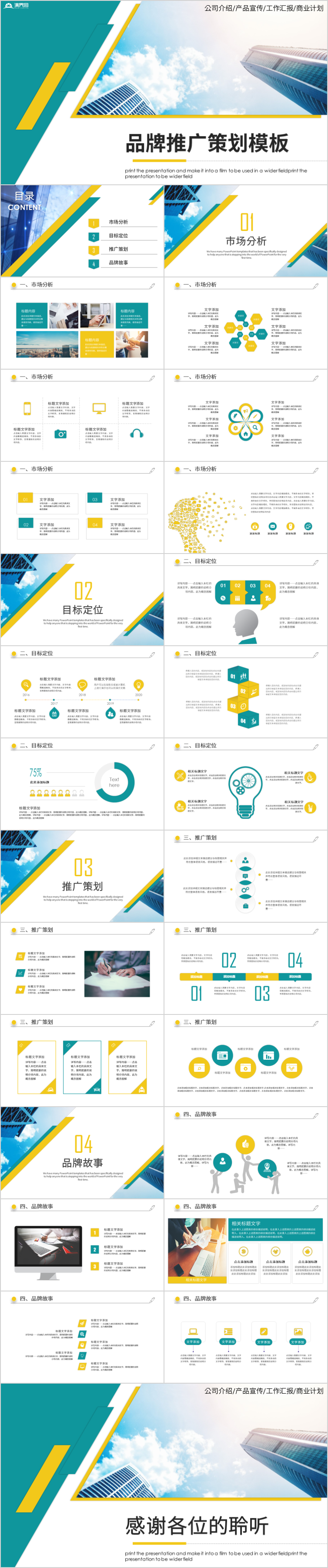 品牌推广企业规划方案介绍ppt模板商业推广商业计划书ppt模板