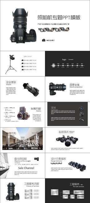 照相機產(chǎn)品介紹品牌宣傳市場調研行業(yè)峰會商務匯報PPT模板