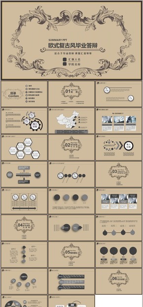 歐式復(fù)古風(fēng)畢業(yè)答辯PPT模板