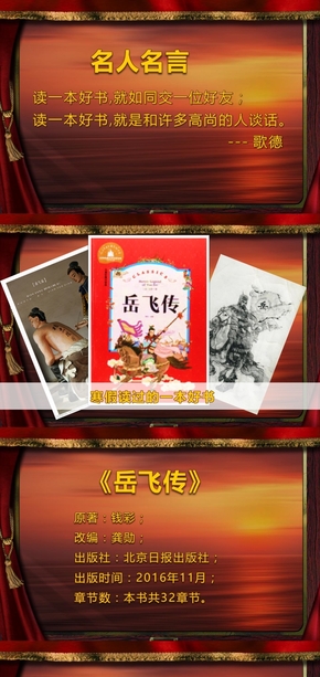 中小學(xué)生課外好書推薦《岳飛傳》ppt作品