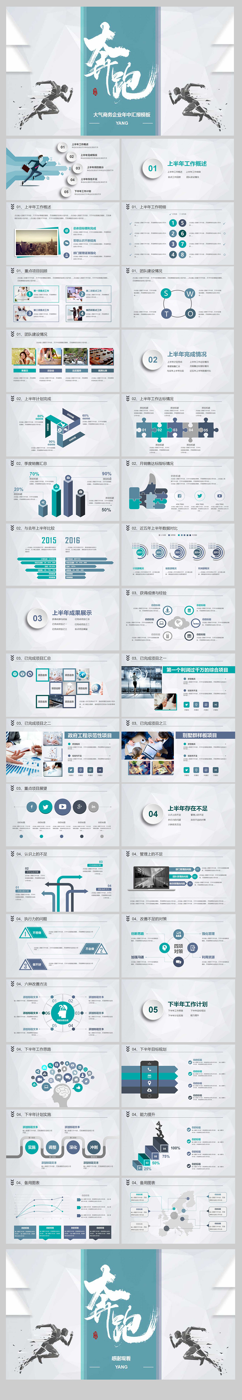 創(chuàng)意奔跑年中總結(jié)PPT