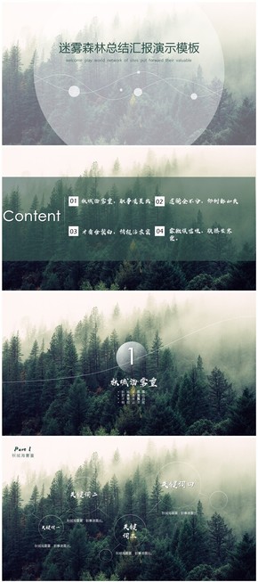 【迷霧森林】唯美大氣商務演示模板