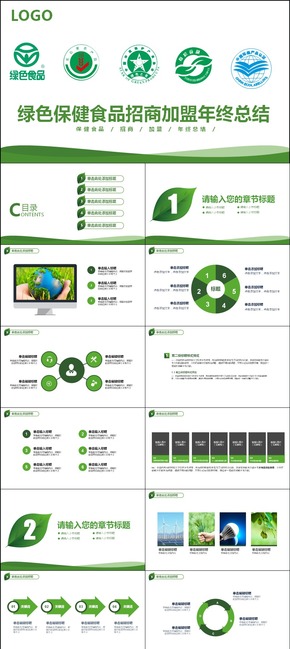綠色保健食品招商加盟商業(yè)計劃總結PPT模板