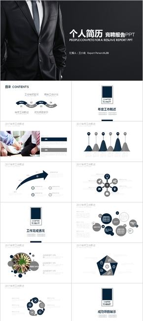 黑色大氣個(gè)人求職面試簡歷應(yīng)聘崗位競聘述職報(bào)告PPT模板