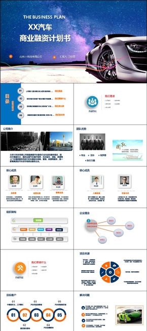 框架完整內(nèi)容詳實汽車服務(wù)商業(yè)融資計劃書PPT模板