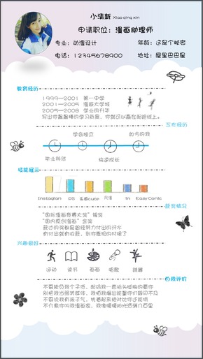 萌系個(gè)人簡歷PPT