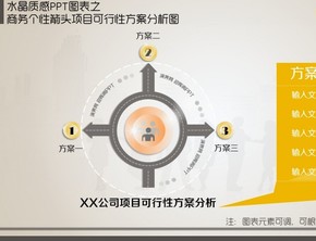 水晶質感圖表之商務個性箭頭項目可行性方案分析圖