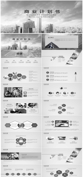 歐美簡約大氣商業(yè)計劃書PPT模板