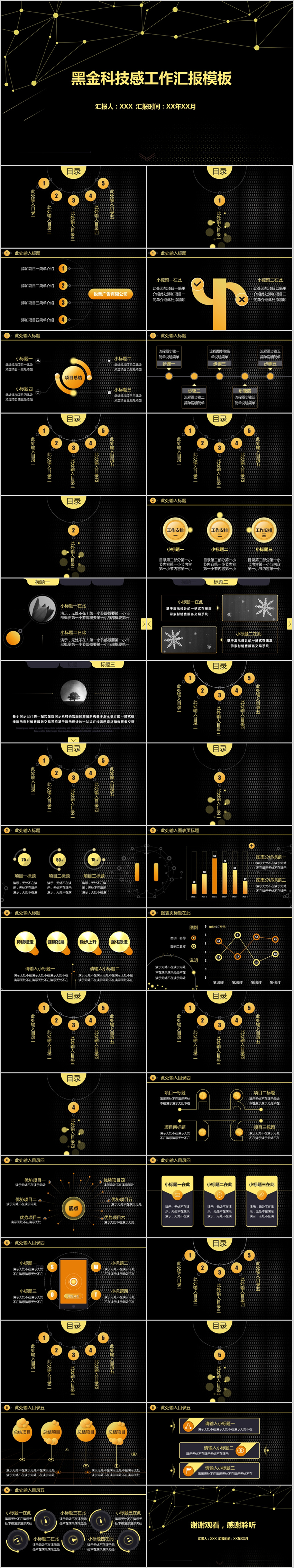 黑金科技感工作總結(jié)計(jì)劃PPT模板